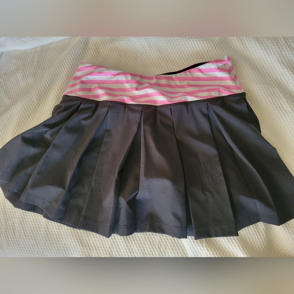 PINK Victoria's Secret Black and Pink Striped Skort